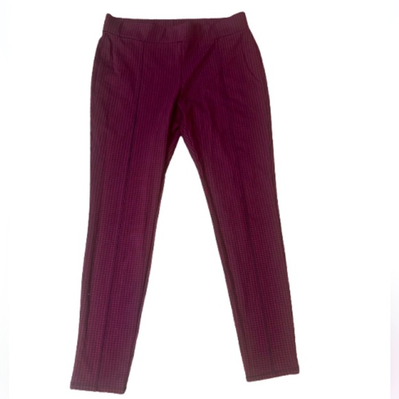 FADED GLORY STRETCH ANKLE PANTS BURGUNDY AND NAVY BLUE HOUNDSTO SIZE 12-14 XL - Picture 2 of 6
